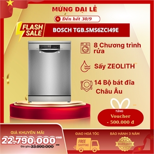 Máy rửa chén Bosch TGB.SMS6ZCI49E Tích hợp ZEOLITH - Sấy hoàn hảo